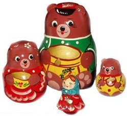 Матрёшка "Три медведя" (4 персонажа) ― ИГРОСАД.рф