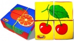 Кубики 4шт. Собери картинку "Овощи, фрукты, ягоды"